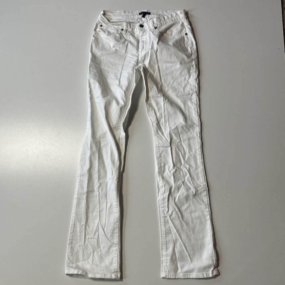 Eileen Fisher Straight Leg Stretch Jeans Size 2 White Coastal Minimalism Denim - Picture 2 of 9